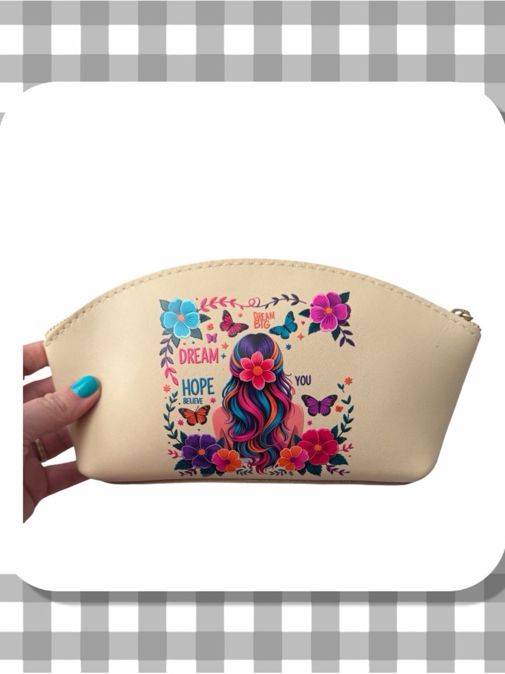 🦄 Portland Leather Evliose Makeup Bag | Bone with Custom Transfer!